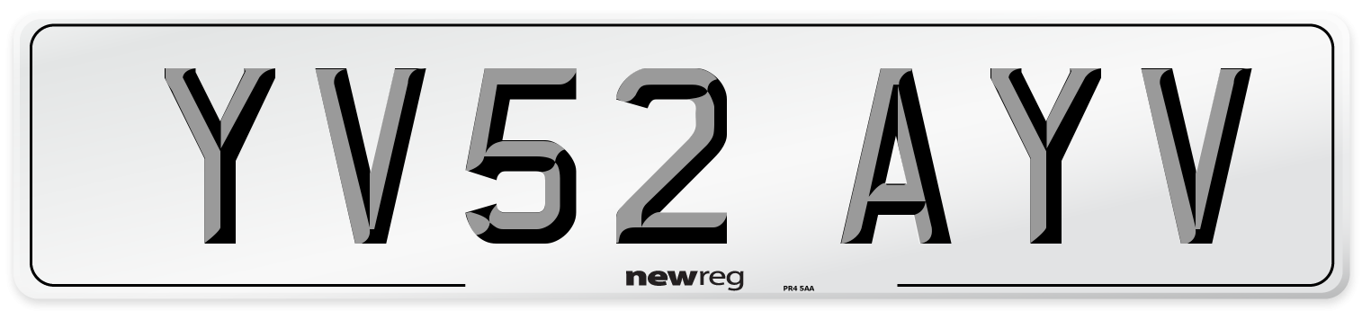 YV52 AYV Number Plate from New Reg